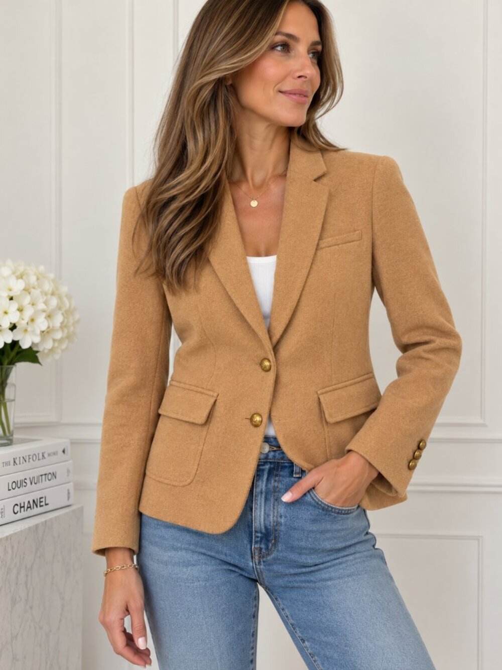 Banana Republic Camel Blazer with Gold Buttons 🤎